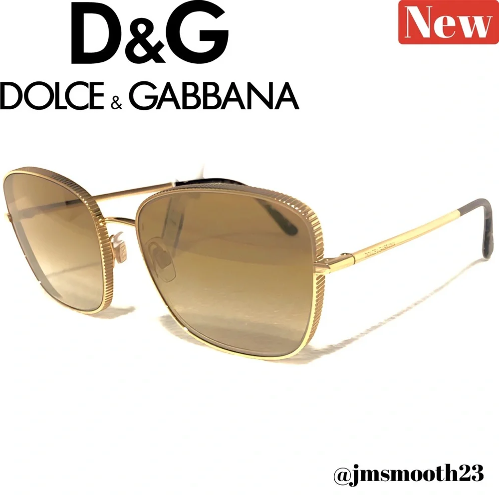 🆕 Dolce & Gabbana Gold Mirror Square Sunglasses